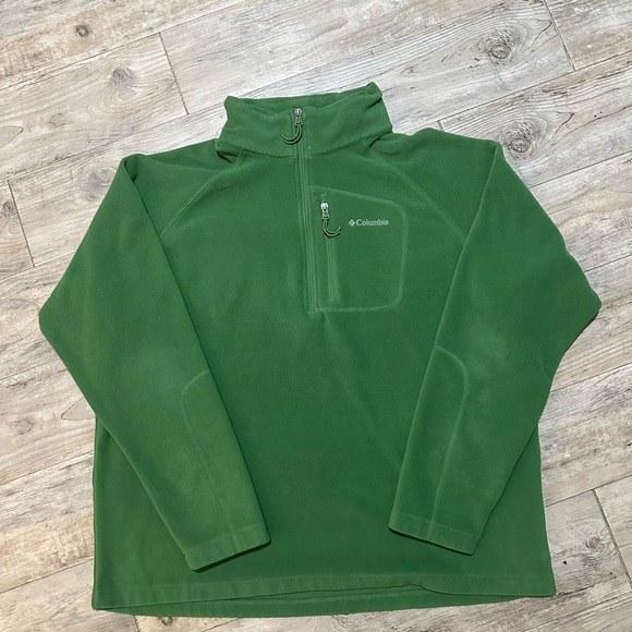 Columbia 3/4 Zip Pullover Fleece Green - Picture 3 of 6